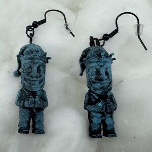 Atomic Tiki “Mele Kaliki Tiki” Blue Figurine Earrings